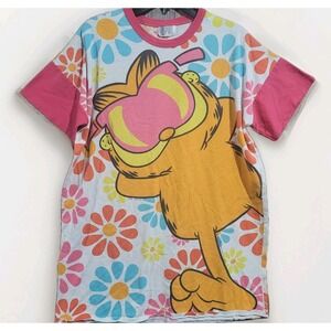 RARE Vintage 1978 Garfield T-Shirt Single-Stitch Lounging w/Sunglasses & Flowers